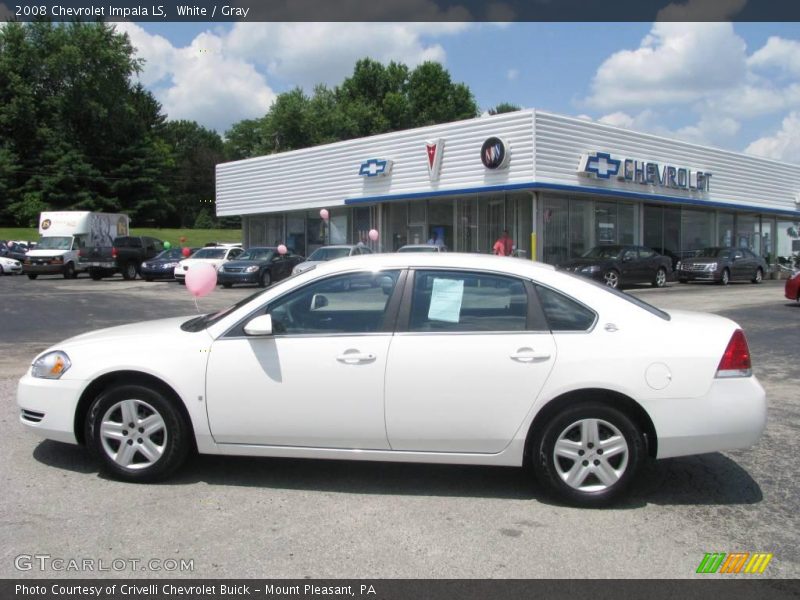 White / Gray 2008 Chevrolet Impala LS