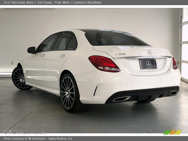 Polar White / Cranberry Red/Black 2017 Mercedes-Benz C 300 Sedan