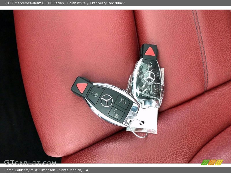 Polar White / Cranberry Red/Black 2017 Mercedes-Benz C 300 Sedan