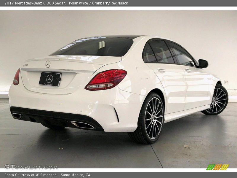 Polar White / Cranberry Red/Black 2017 Mercedes-Benz C 300 Sedan