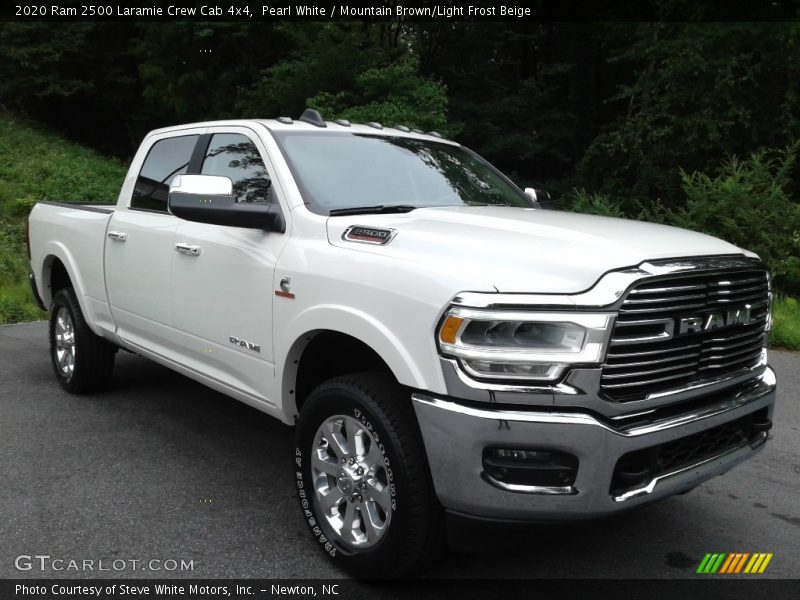 Pearl White / Mountain Brown/Light Frost Beige 2020 Ram 2500 Laramie Crew Cab 4x4