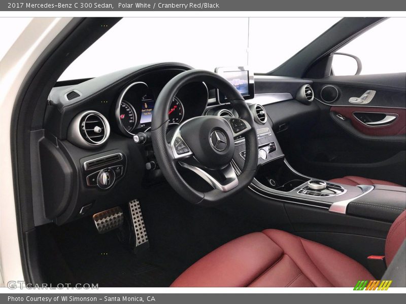Polar White / Cranberry Red/Black 2017 Mercedes-Benz C 300 Sedan