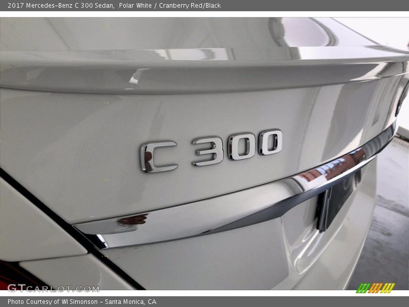Polar White / Cranberry Red/Black 2017 Mercedes-Benz C 300 Sedan
