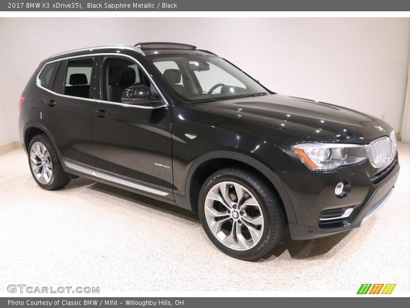 Black Sapphire Metallic / Black 2017 BMW X3 xDrive35i