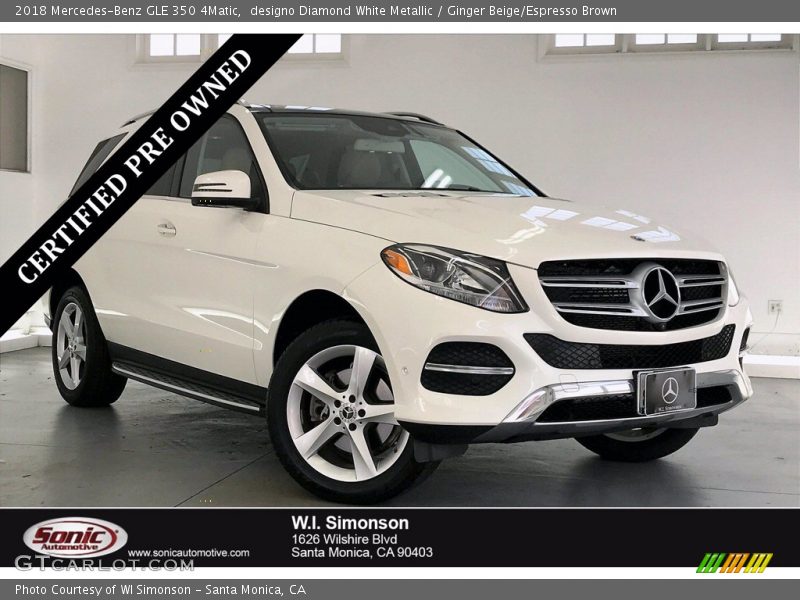 designo Diamond White Metallic / Ginger Beige/Espresso Brown 2018 Mercedes-Benz GLE 350 4Matic