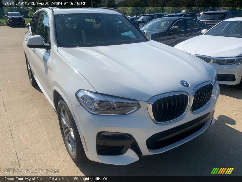 Alpine White / Black 2020 BMW X3 xDrive30i