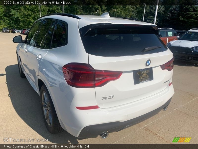 Alpine White / Black 2020 BMW X3 xDrive30i