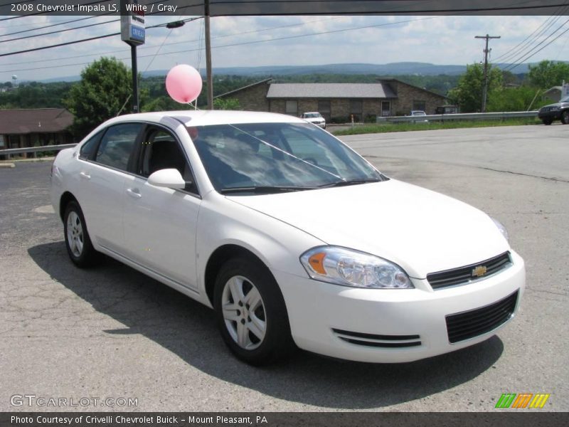 White / Gray 2008 Chevrolet Impala LS