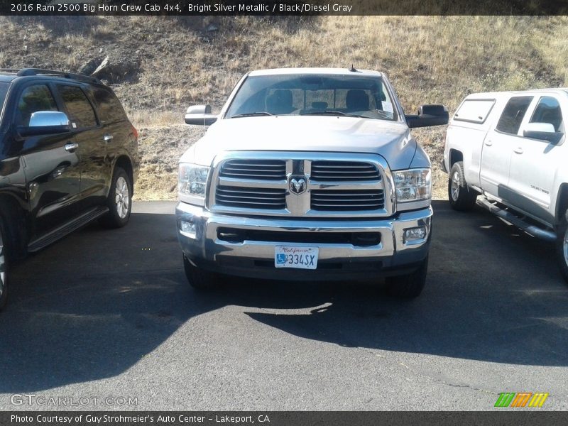Bright Silver Metallic / Black/Diesel Gray 2016 Ram 2500 Big Horn Crew Cab 4x4