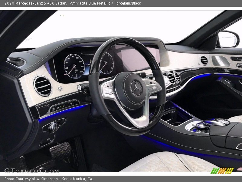 Anthracite Blue Metallic / Porcelain/Black 2020 Mercedes-Benz S 450 Sedan