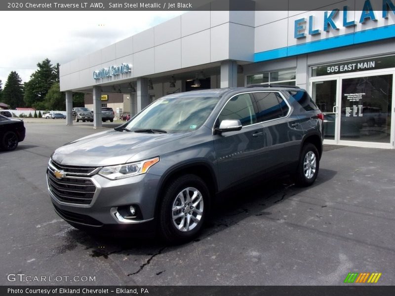 Satin Steel Metallic / Jet Black 2020 Chevrolet Traverse LT AWD