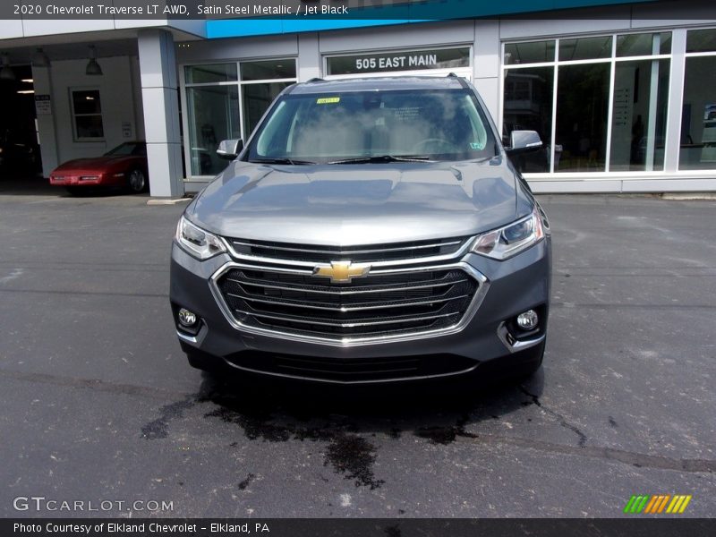 Satin Steel Metallic / Jet Black 2020 Chevrolet Traverse LT AWD