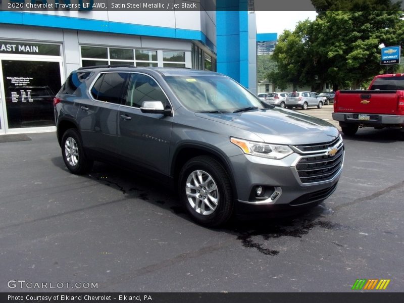 Satin Steel Metallic / Jet Black 2020 Chevrolet Traverse LT AWD
