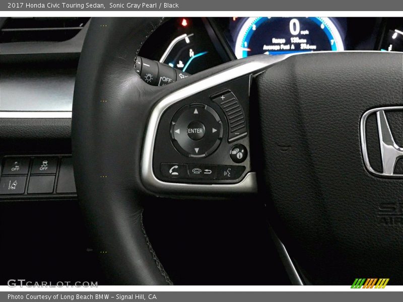 Sonic Gray Pearl / Black 2017 Honda Civic Touring Sedan