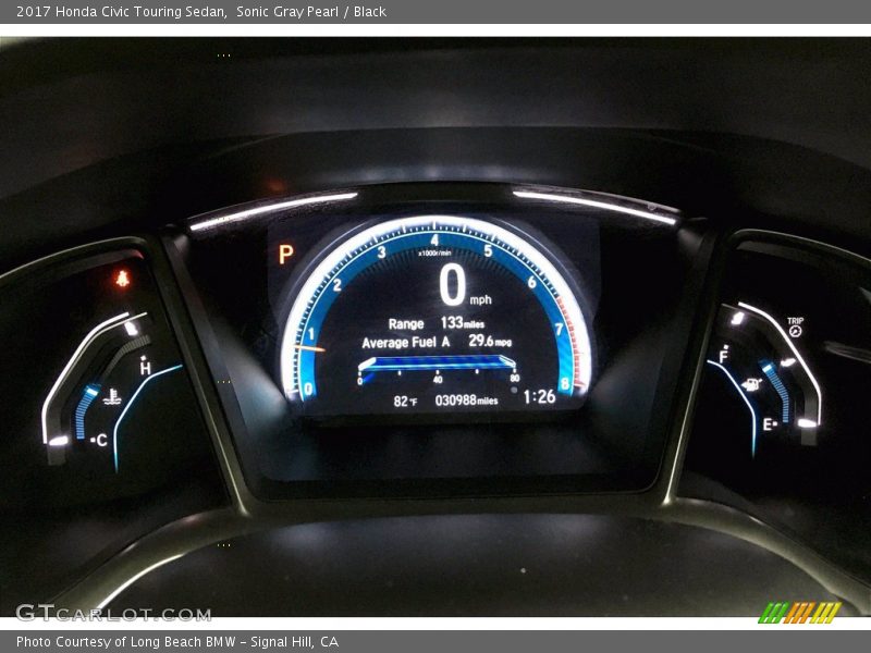 Sonic Gray Pearl / Black 2017 Honda Civic Touring Sedan