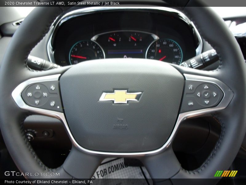 Satin Steel Metallic / Jet Black 2020 Chevrolet Traverse LT AWD