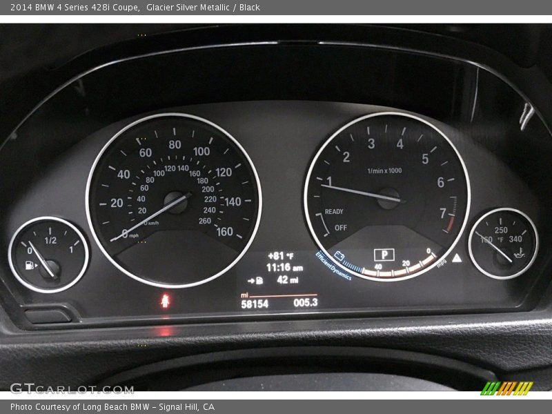 Glacier Silver Metallic / Black 2014 BMW 4 Series 428i Coupe