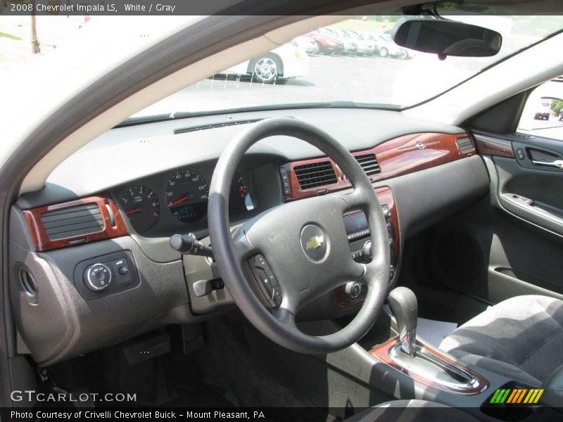 White / Gray 2008 Chevrolet Impala LS