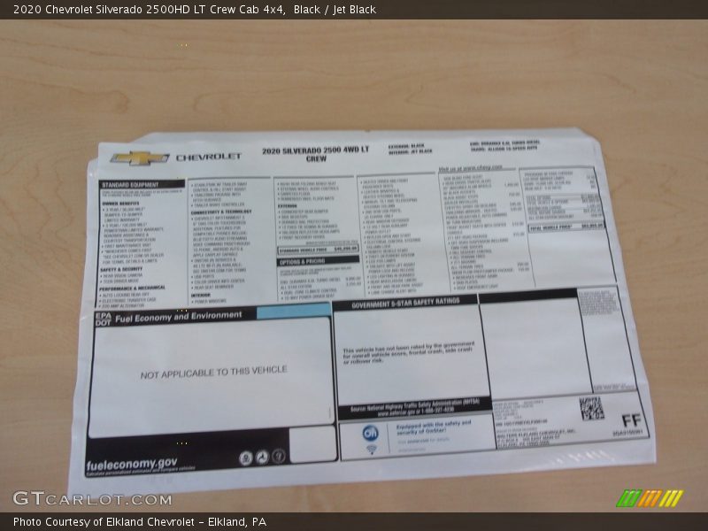 Black / Jet Black 2020 Chevrolet Silverado 2500HD LT Crew Cab 4x4