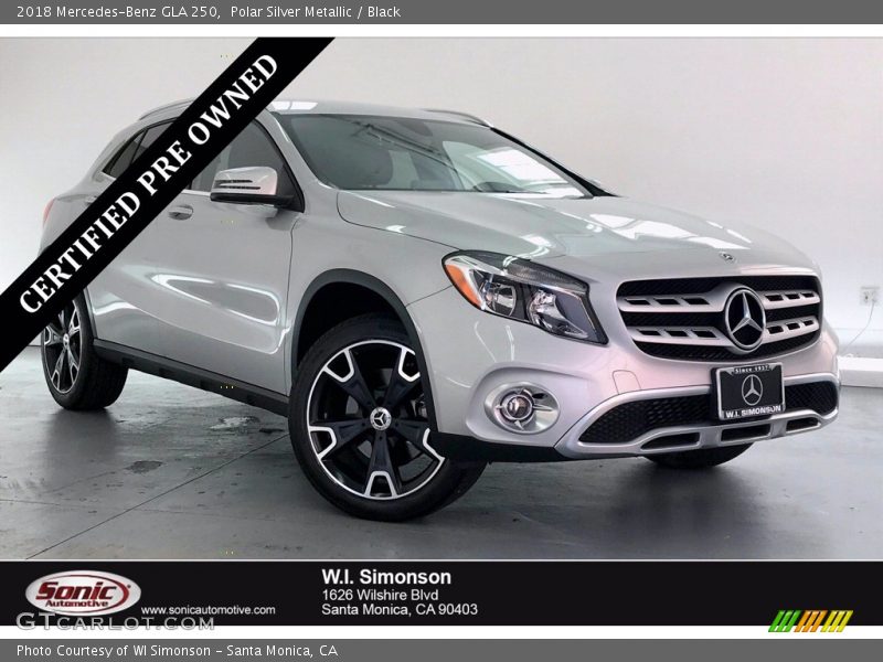 Polar Silver Metallic / Black 2018 Mercedes-Benz GLA 250
