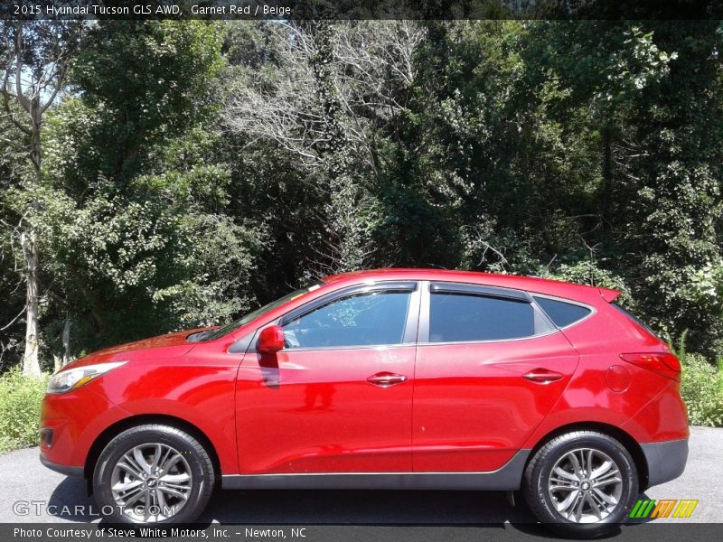 Garnet Red / Beige 2015 Hyundai Tucson GLS AWD