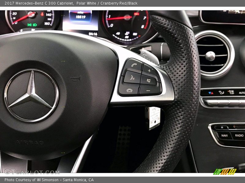 Polar White / Cranberry Red/Black 2017 Mercedes-Benz C 300 Cabriolet