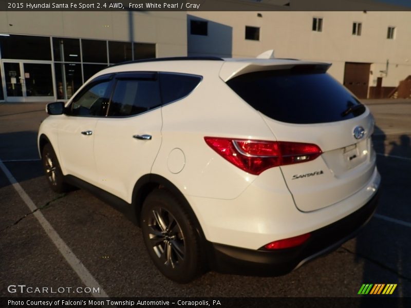 Frost White Pearl / Gray 2015 Hyundai Santa Fe Sport 2.4 AWD
