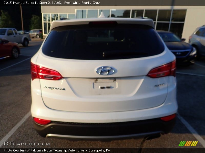 Frost White Pearl / Gray 2015 Hyundai Santa Fe Sport 2.4 AWD