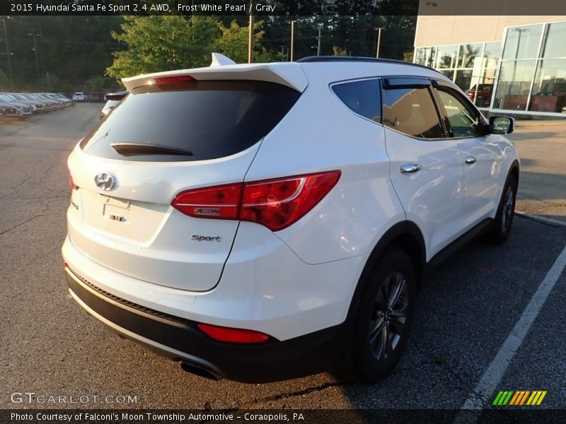 Frost White Pearl / Gray 2015 Hyundai Santa Fe Sport 2.4 AWD