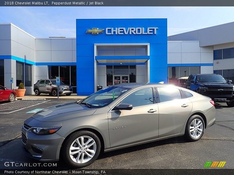 Pepperdust Metallic / Jet Black 2018 Chevrolet Malibu LT