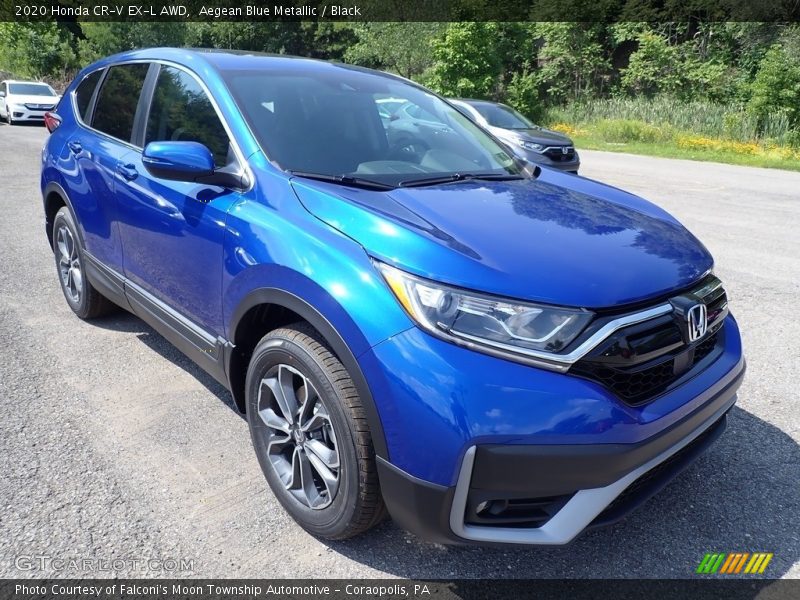 Aegean Blue Metallic / Black 2020 Honda CR-V EX-L AWD