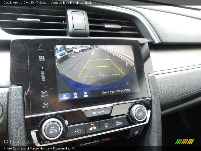 Aegean Blue Metallic / Black 2018 Honda Civic EX-T Sedan