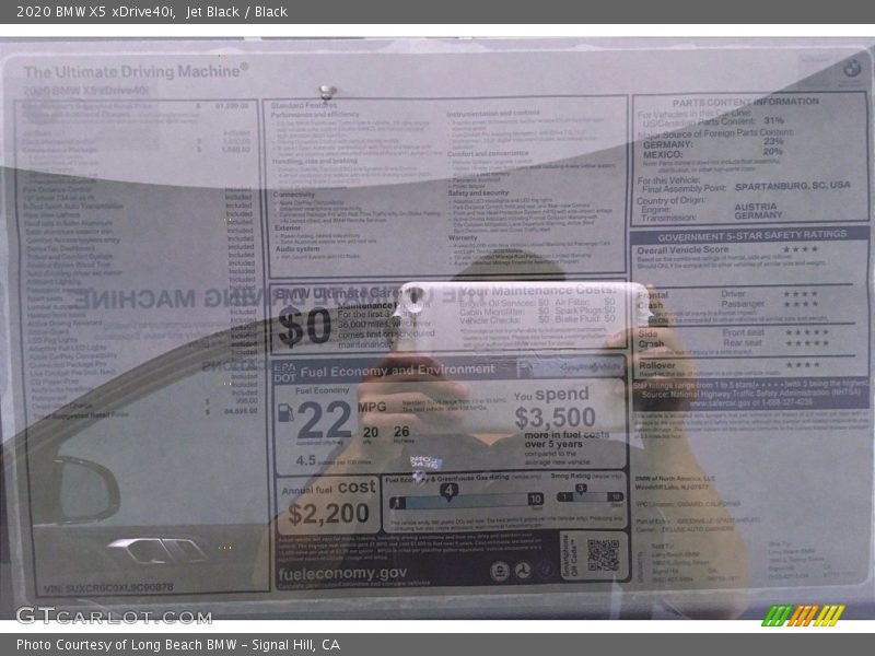 Jet Black / Black 2020 BMW X5 xDrive40i