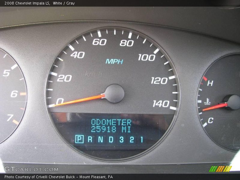 White / Gray 2008 Chevrolet Impala LS