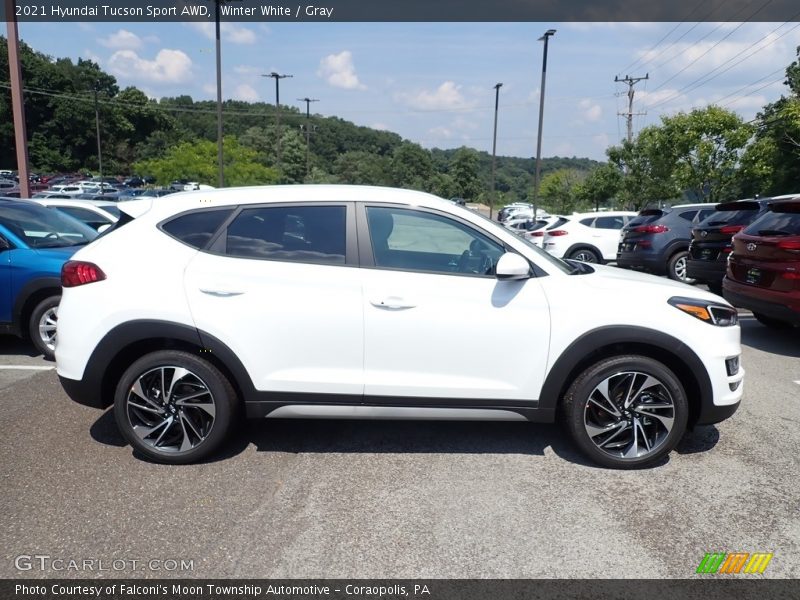 Winter White / Gray 2021 Hyundai Tucson Sport AWD