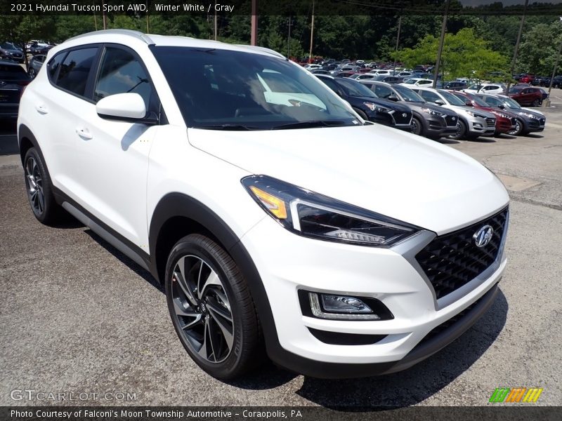 Winter White / Gray 2021 Hyundai Tucson Sport AWD