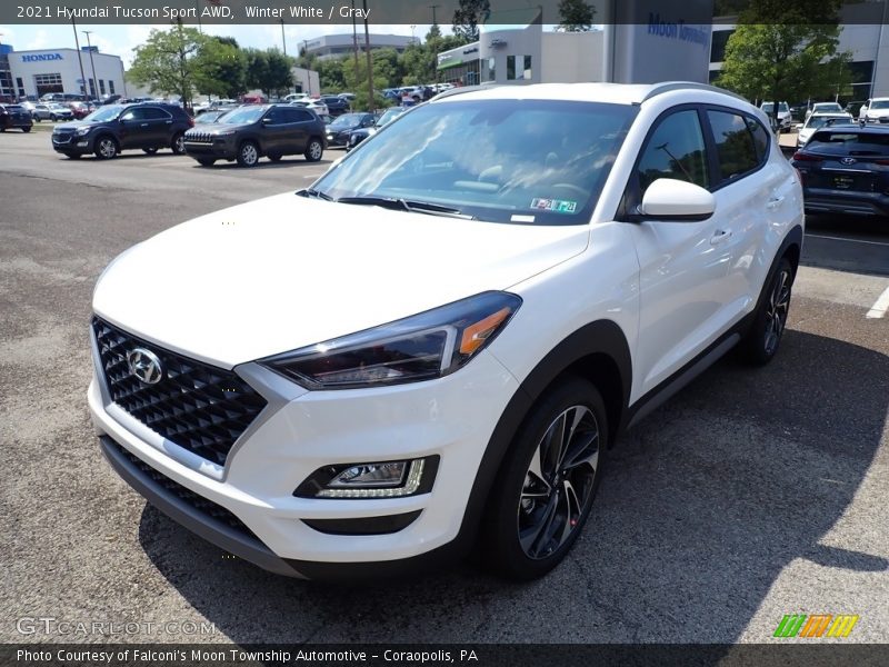 Winter White / Gray 2021 Hyundai Tucson Sport AWD