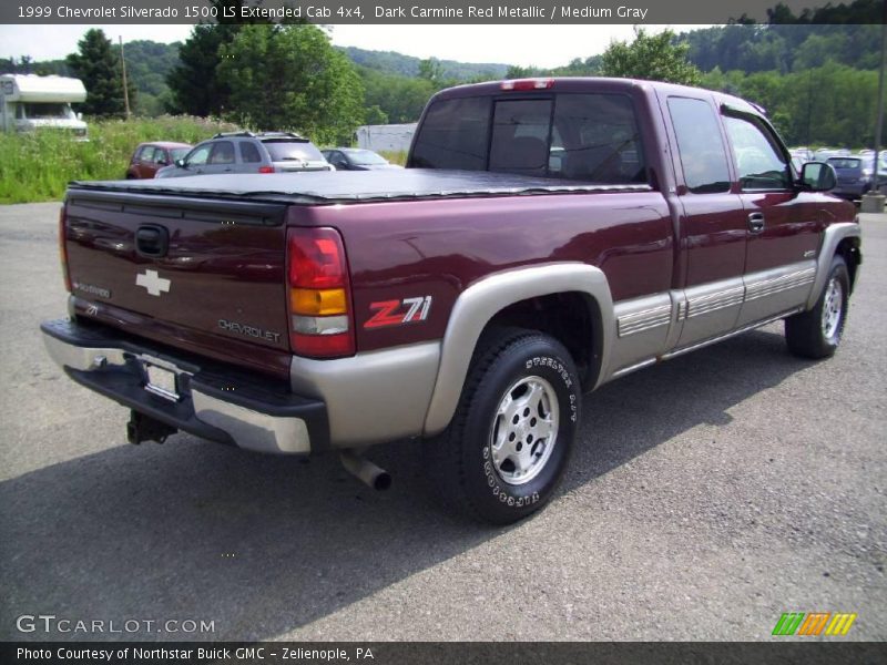 Dark Carmine Red Metallic / Medium Gray 1999 Chevrolet Silverado 1500 LS Extended Cab 4x4