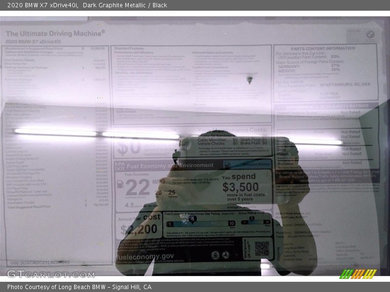 Dark Graphite Metallic / Black 2020 BMW X7 xDrive40i