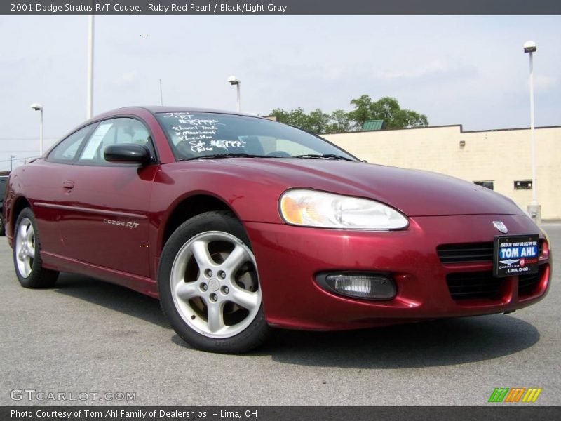 Ruby Red Pearl / Black/Light Gray 2001 Dodge Stratus R/T Coupe