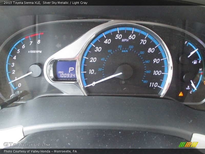 Silver Sky Metallic / Light Gray 2013 Toyota Sienna XLE