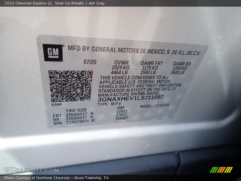 Silver Ice Metallic / Ash Gray 2020 Chevrolet Equinox LS