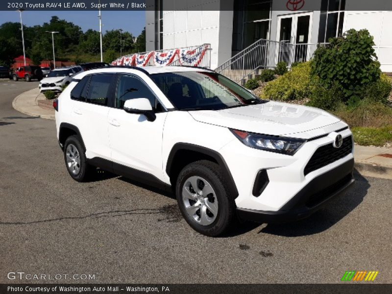 Super White / Black 2020 Toyota RAV4 LE AWD