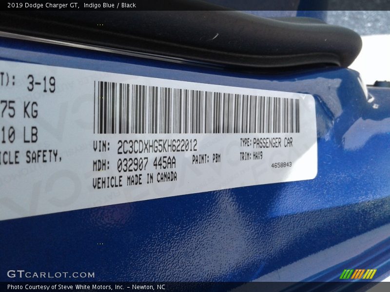 2019 Charger GT Indigo Blue Color Code PBM