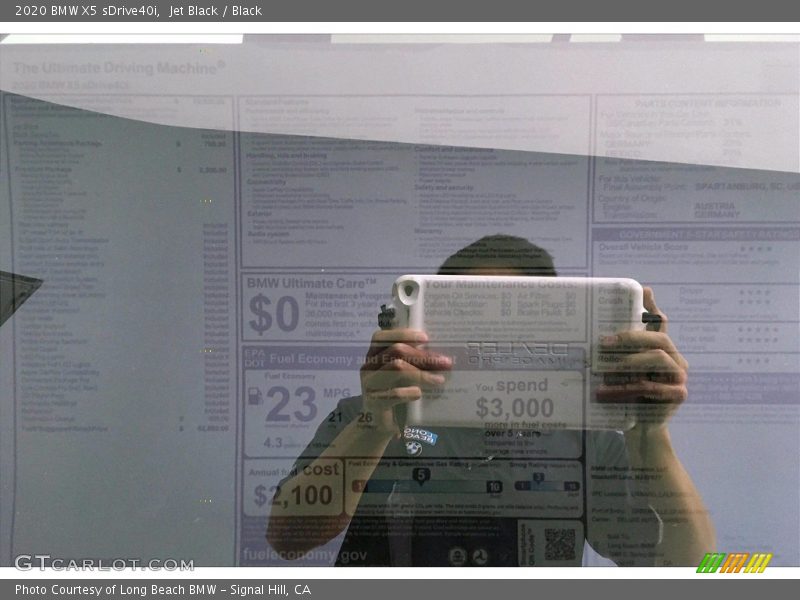 Jet Black / Black 2020 BMW X5 sDrive40i
