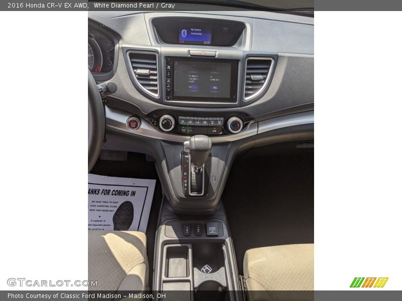 White Diamond Pearl / Gray 2016 Honda CR-V EX AWD