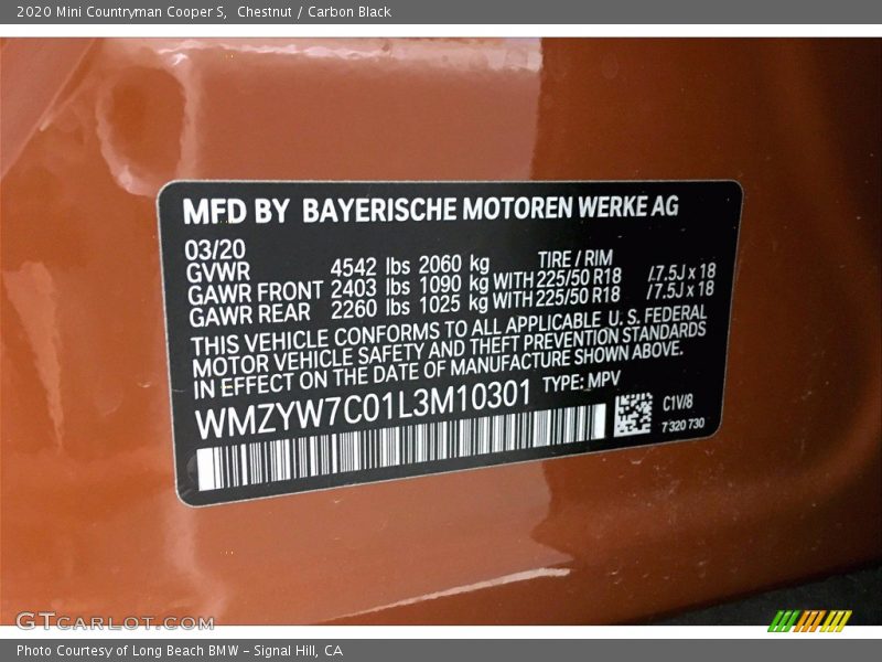 2020 Countryman Cooper S Chestnut Color Code C1V