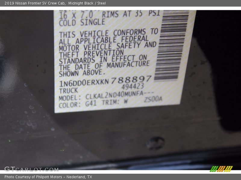 Midnight Black / Steel 2019 Nissan Frontier SV Crew Cab