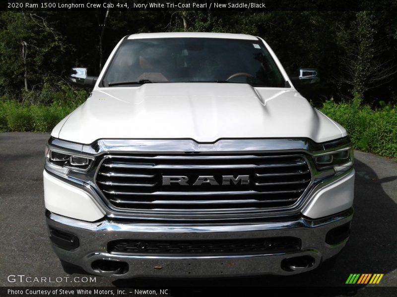 Ivory White Tri-Coat Pearl / New Saddle/Black 2020 Ram 1500 Longhorn Crew Cab 4x4