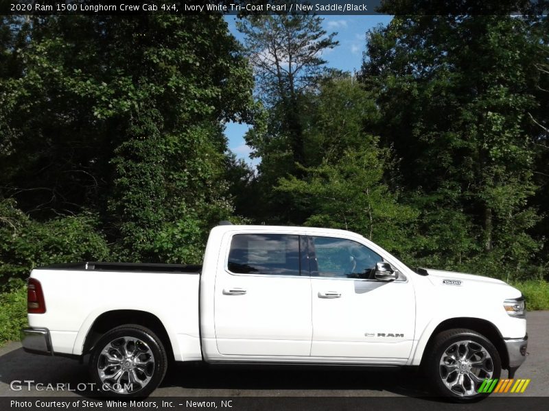 Ivory White Tri-Coat Pearl / New Saddle/Black 2020 Ram 1500 Longhorn Crew Cab 4x4